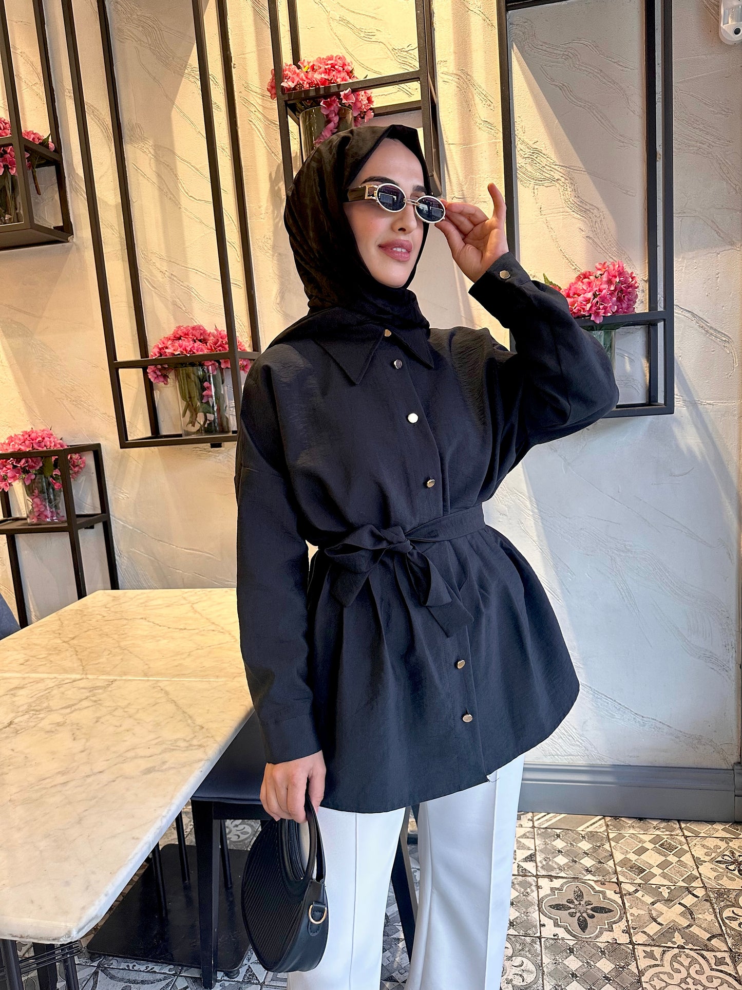 Premium belden detaylı gömlek